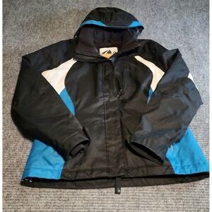 Polar Edge Gold Series Womens Ski Jacket Black Blue White Size M 8000mm Shell